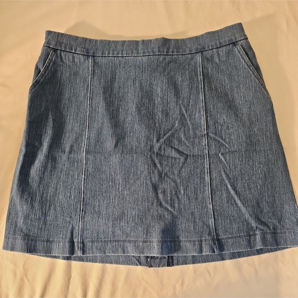 New Isaac Mizrahi Live Cotton Skort Denim Pockets Size medium